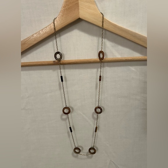 None Jewelry - Vintage Shell Ring and Bead chain Long Necklace